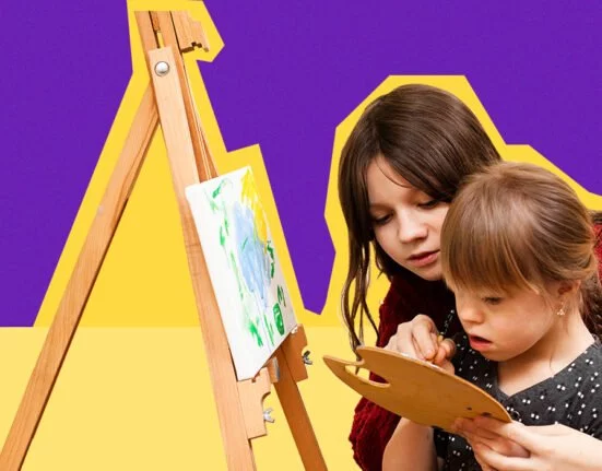 Children enjoying painting