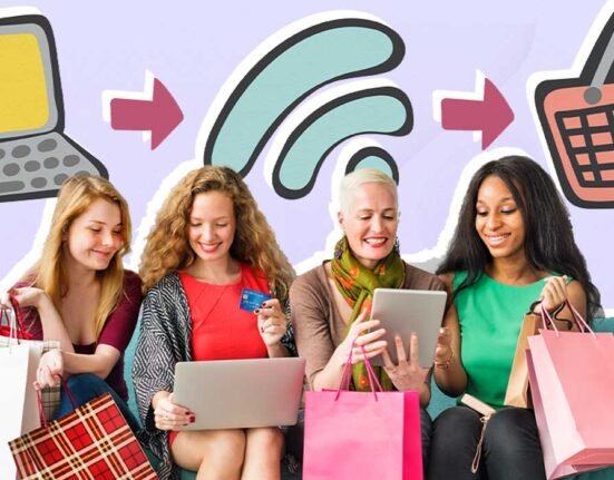 A Group of women doing online shopping