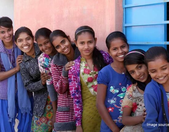 Indian Childrens standing in a row