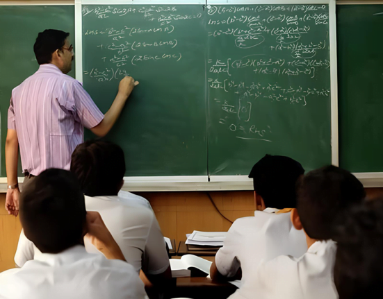 An Indian teacher taking class