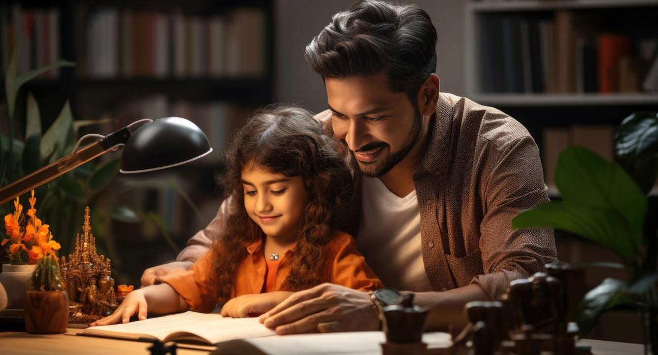 A Father teaches his daughter
