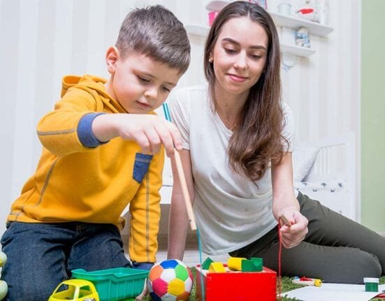 a child playing with toys